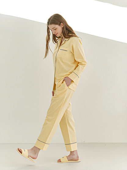 Elegant Cotton Pajama Set – Timeless Comfort