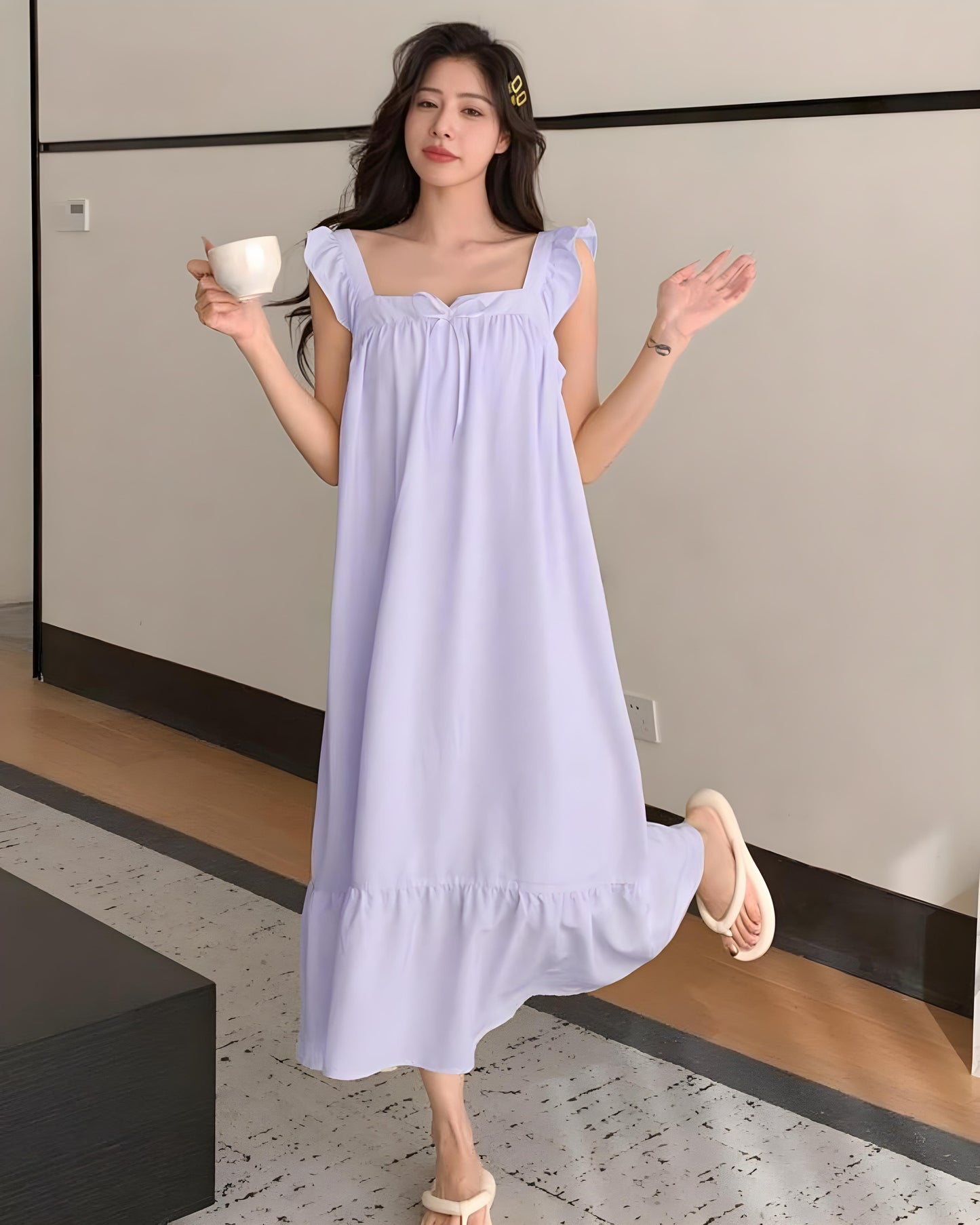 (30%) OFF - Elegant Ruffled Cotton Tiered Midi Dress – Perfect for Comfort and Style