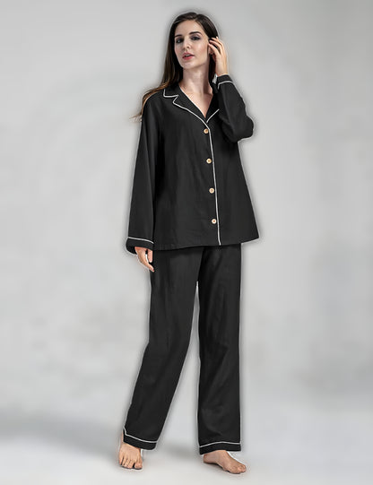 Elegant Cotton Pajama Set – Timeless Comfort