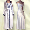 Moonlit Silhouettes: Silk 2pc Long Robe Set