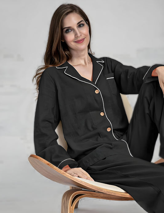 (30%) OFF - Elegant Cotton Pajama Set – Timeless Comfort
