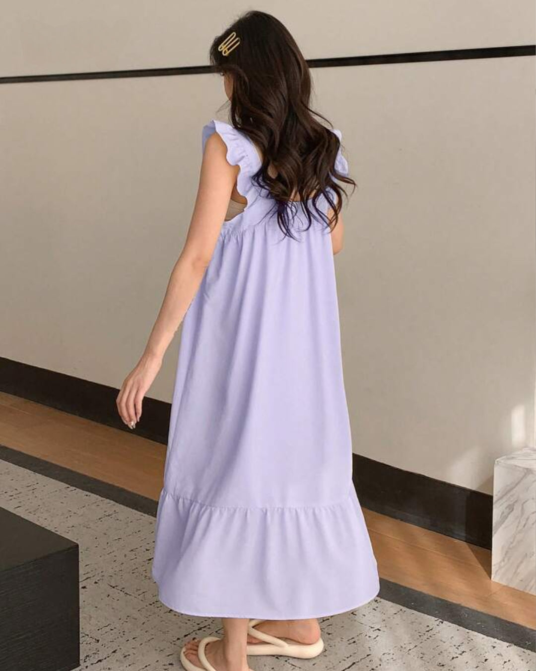 (30%) OFF - Elegant Ruffled Cotton Tiered Midi Dress – Perfect for Comfort and Style