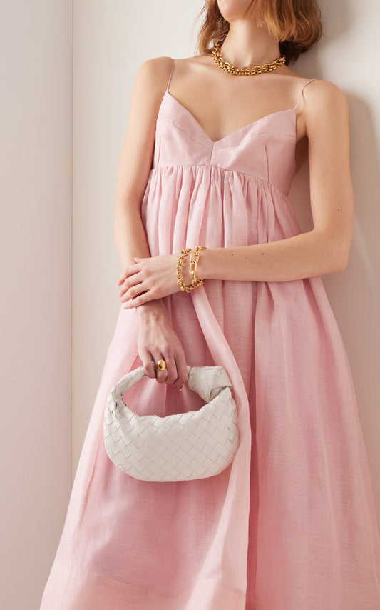 Elegant Babydoll Cotton Midi Dress - Lightweight Summer Sundress