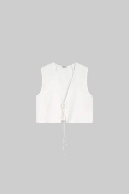 Cotton Tie-Front Sleeveless Co-ord Set