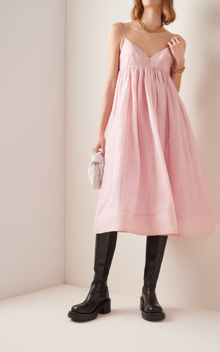 Elegant Babydoll Cotton Midi Dress - Lightweight Summer Sundress