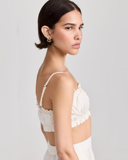 Cotton Crop Top and High-Waisted Shorts Set