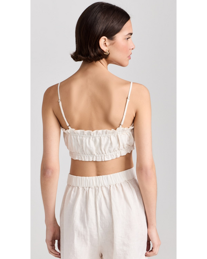 Cotton Crop Top and High-Waisted Shorts Set