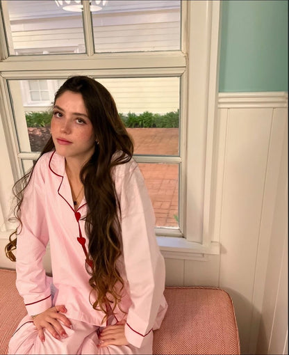 (30%) OFF - Cozy Cotton Heart-Accented Pajama Set