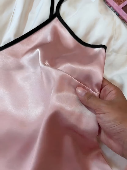 Blush Noir Silk - Cami & Shorts Set