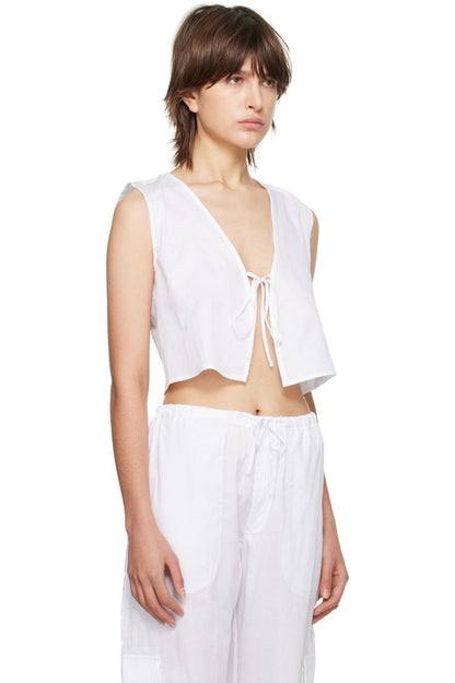 Cotton Tie-Front Sleeveless Co-ord Set