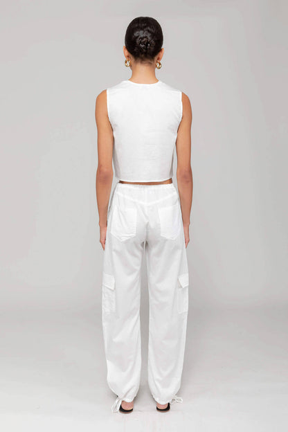 Cotton Tie-Front Sleeveless Co-ord Set