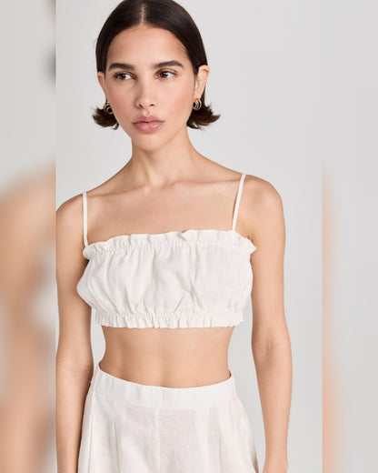 Cotton Crop Top and High-Waisted Shorts Set