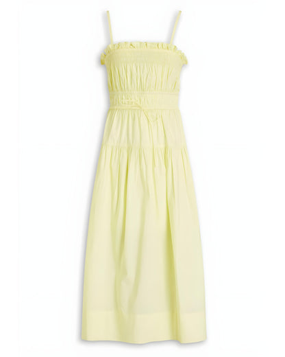 Smocked-Bodice Cotton Midi Dress – Effortless Elegance for Every Occasion
