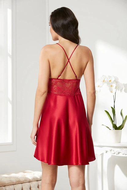 Moonlit Whisper Lace-Trim Silk Maxi